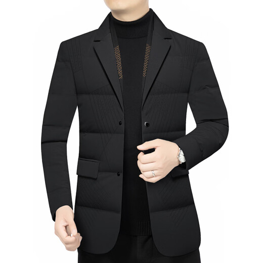 LiLang Shopping Mall's same style men's high-end goose down jacket suit men's new thickened warm casual suit jacket winter black M 170