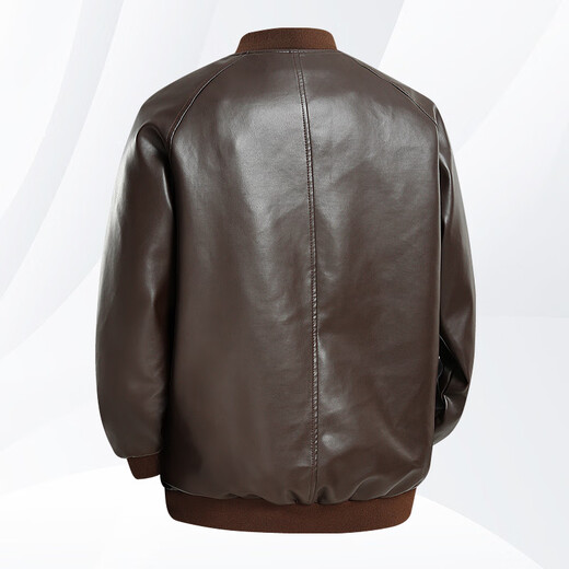 胖东来男士皮衣外套春秋款休闲皮夹克子大尺码男胖东来同款 811咖啡 XL 140160斤