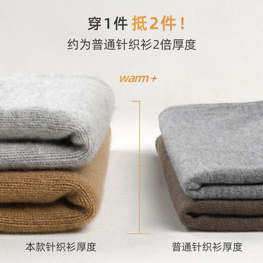 Mark Huafei thickened pure wool crew neck sweater men's 2025 autumn and winter new casual warm sweater
