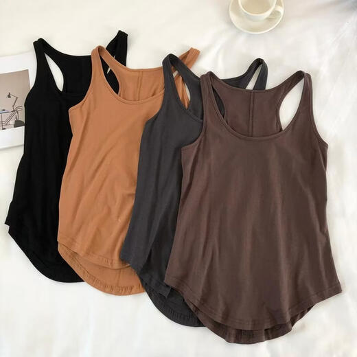 HyunA racer vest for women in summer for fat girls 2-300Jin Jin equals 0.5kg Loose large size inner sleeveless T-shirt suspender top trendy brown M recommended 120Jin Jin equals 0.5kg
