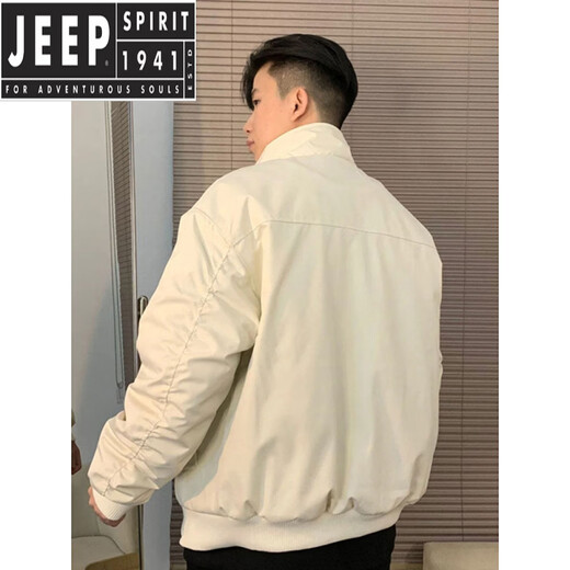 JEEP SPIRIT hermosa chaqueta de vuelo americana de tres pruebas abrigo de algodón traje cálido engrosado de invierno para hombres chaqueta de trabajo abrigo de algodón con cuello alto abrigo de algodón negro M (100-115Jin Jin equivale a 0,5 kg)