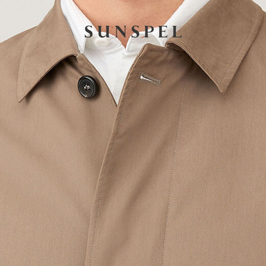 SUNSPEL【特享7折】男士秋冬全棉经典MAC款风衣 英伦廓形风衣外套 海军蓝 M