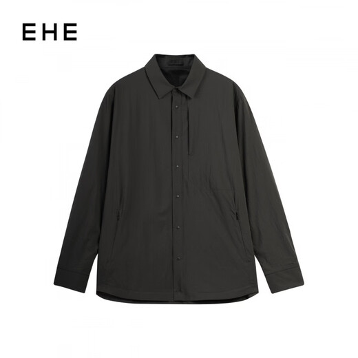 EHE men's imported micro-wrinkle texture breathable and comfortable lapel shirt-style jacket men's 2026 spring new style green, S
