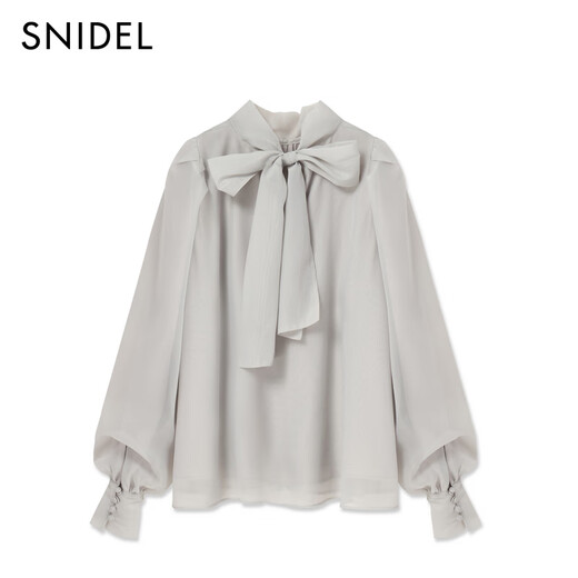 SNIDEL Elite Wardrobe Puff Sleeve Bow Tie Chiffon Shirt Top SWFB255162 Ivory White One Size (F)