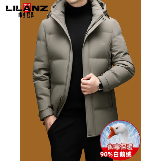 LILANZ пуховик мужской средней длины с капюшоном, зимняя новая утолщенная мужская куртка с защитой от холода цвета хаки M 170/88A