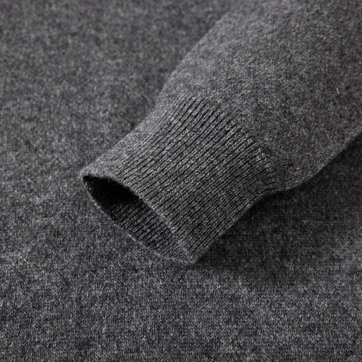 Chunzhu thick yak wool half zipper classic simple 2025 spring new all-match warm sweater men's wool sweater medium green gray 2XL 120CM