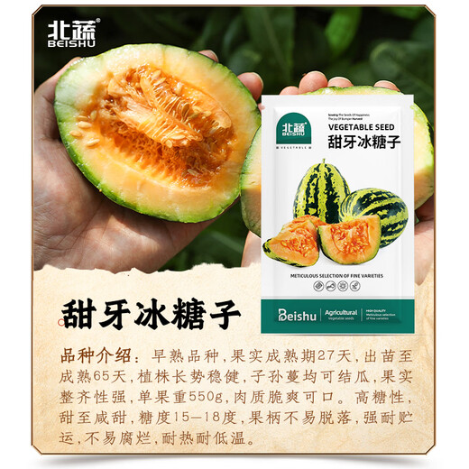 Beishu melon seeds, emerald rock sugar seeds, croissant honey, white sand honey, spring melon seeds, Beishu sweet tooth rock sugar melon seeds, about 60 pieces, 2 bags