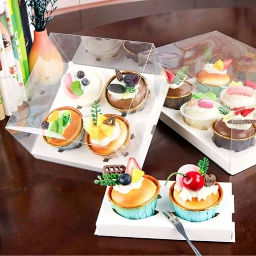 Fantasy Graduation Ceremony Transparent Cupcake Box Portable Dessert Muffin Cup Packing Box Heaven and Earth Cover starting from 5 pieces, 12 pieces for extra height, 10 pieces