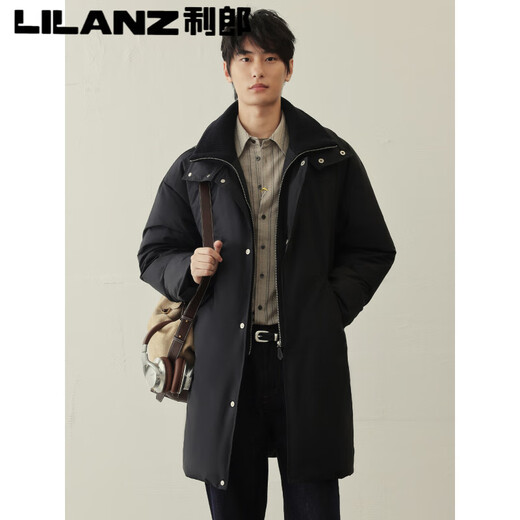 Lilang Winter 90 Белый утиный пуховик Мужская средняя длина 2025 Новое пальто с воротником-стойкой H-образной формы Деловая ветровка Куртка серого цвета M