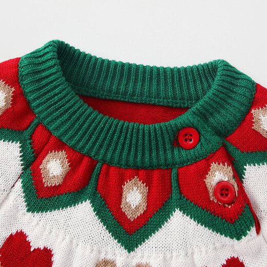 BORBOON B baby New Year's greetings clothes 2026 one-piece winter clothes red New Year's festive clothes for baby boys plus velvet small month old winter clothing plus velvet 7633 Hanyi 90cm