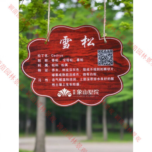 Huacao brand galvanized sheet hanging tree sign custom plant introduction ground outdoor sign adoption advertising tree introduction personalized customization contact customer service deposit