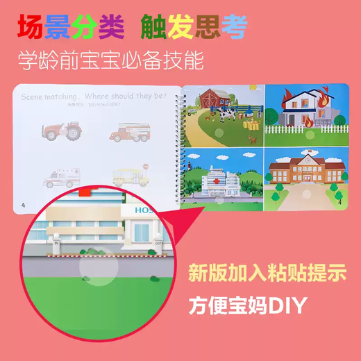 Shantou Lin Village Transportation Car Busy Baby Enlightenment Repeated Pasting Paper Book English English Early Education DIY 1 Experience Pack-Traffic Quiet Book