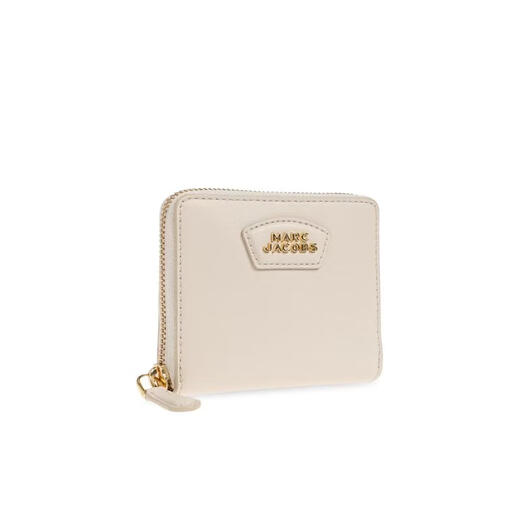 MARC JACOBS women's zipper wallet, multi-card slot design, portable storage for daily use, card storage, leather material, nude color, one size fits all