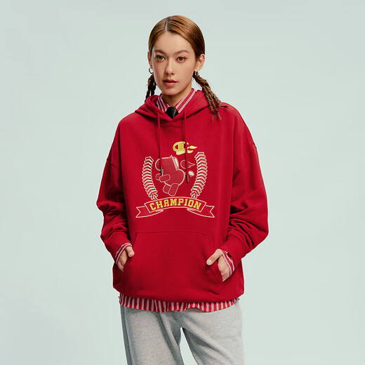 Champion Year of the Horse Series Champion Couple Hooded Sweatshirt Men's 2026 Spring New Red New Year Women's Red M