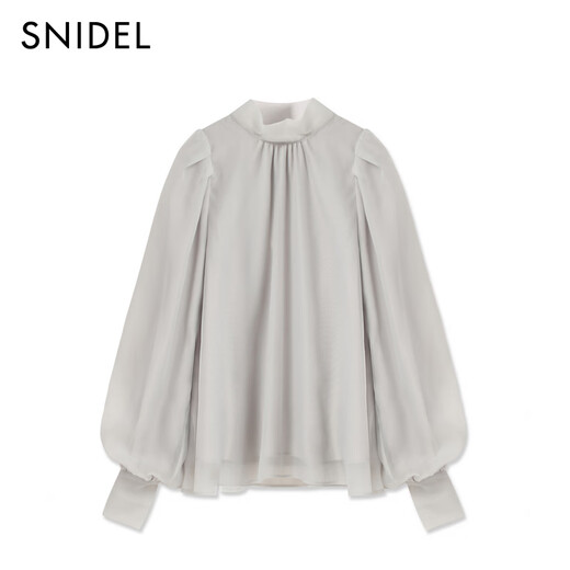 SNIDEL Elite Wardrobe Puff Sleeve Bow Tie Chiffon Shirt Top SWFB255162 Ivory White One Size (F)
