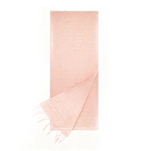 MOSCHINO Women's Autumn and Winter Scarf Letter Printed Blended Simple Versatile Thin Scarf 30703 M2599 Pink TU