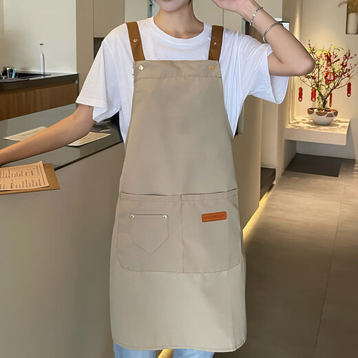 Tuojin German imported quality apron waterproof and oil-proof catering special custom logo kitchen home baking men's work beige