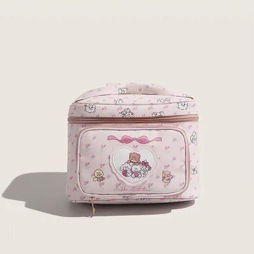Complete new product ZAZL co-branded 2025 new travel cosmetic bag, portable, large capacity, cute and good-looking, hand-carryable, pink_free gift bag for collection