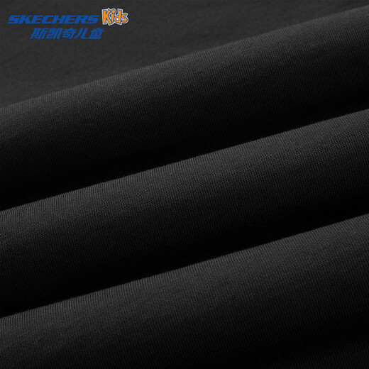 Skechers Doraemon limited design T-shirt children's spring new long-sleeved tops for boys and girls L126K044 carbon black /0018 130