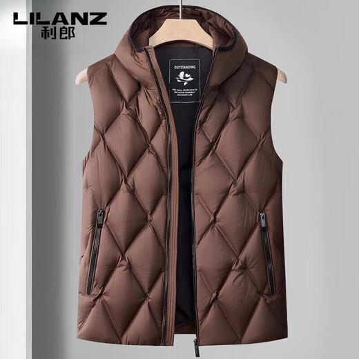 LILANZ high-end down jacket vest for men autumn and winter new fashion casual warm vest vest light jacket gray green 2XL 185 recommended 150-170 Jin Jin equals 0.5 kg