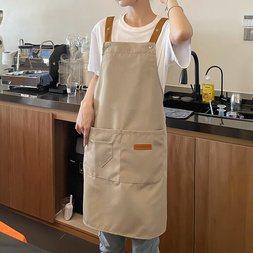 Tuojin German imported quality apron waterproof and oil-proof catering special custom logo kitchen home baking men's work beige