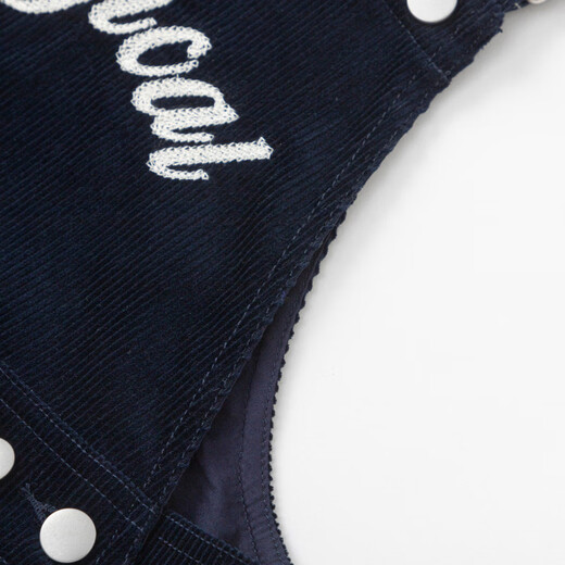 BALABALA Children's Clothing Girls Dress Autumn College Style Suspender Skirt Pure Cotton Corduroy Comfortable and Versatile Trendy Dark Blue 80821 165