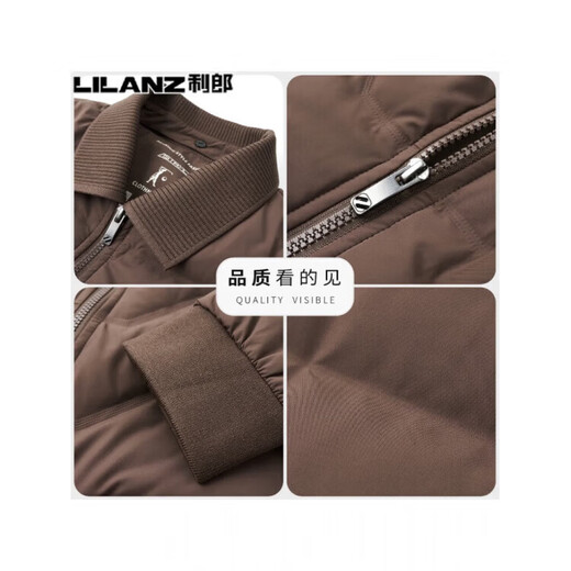 LILANZ Men's Lightweight Down Jacket New Middle-aged Fashion Casual Versatile Warm and Coldproof Lapel Jacket Men Black 14XL (190)
