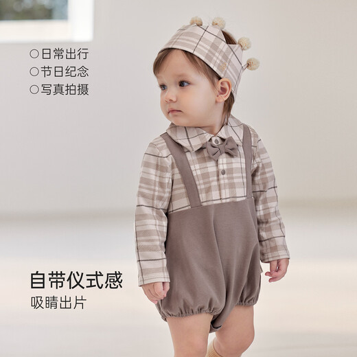 Babylove Anxinrou baby bag spring and autumn pure cotton clothes long-sleeved fake two-piece western style triangle hoodie