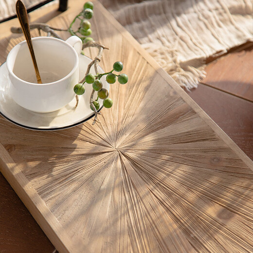 ZFEN German imported quality wabi-sabi style retro old wooden tray coffee flower shop B&B afternoon tea plate gourmet A2504_two set price