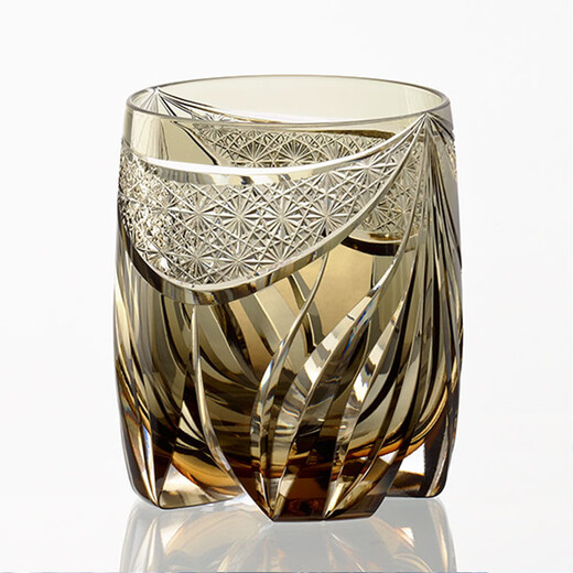 KAGAMI Edo Kiriko Kasaneirome Tiger Dance whiskey glass and set 330ml 330ml