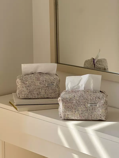 Yusenyi French fabric tissue box light luxury and high-end bedroom bedside table tissue cover large capacity home tissue storage bag Lin Ying misordered
