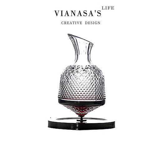 VIANASA S French high-end stainless steel rotating decanter home tumbler fast rotating red wine crystal stainless steel gyro decanter