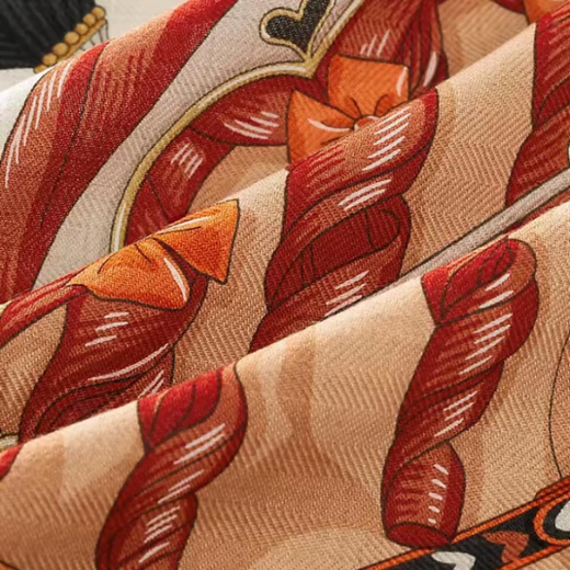 Hermes (HERMES) sweet saddle scarf for men and women, New Year gift for boyfriend and girlfriend, yellow H744173S 09