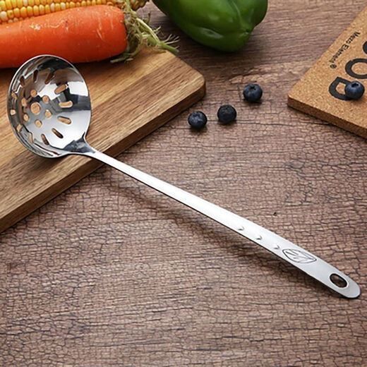 Stainless steel soup spoon for serving soup and drinking soup, all-in-one hot pot spoon set, soup colander, large long-handled spoon, household single spoon