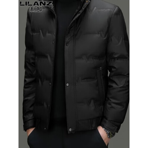 LILANZ Down Jacket Men's Winter Stand Collar Business Casual Young and Middle-aged Short Light Fashion Jacket Men's Khaki 2369 3XL