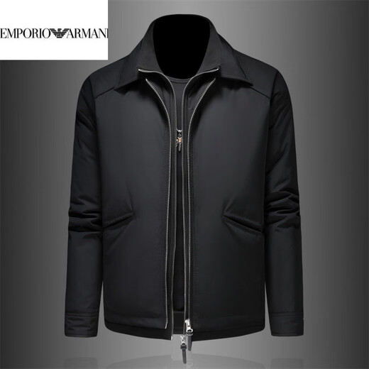EMPORIO ARMANI Armani stand collar windproof warm fashion top business winter light luxury men's wide version down jacket 90 double zippers black XL