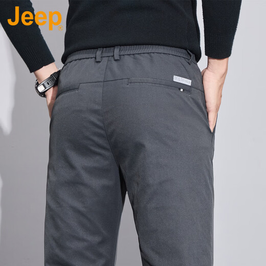 JEEP Pantalones casuales antiarrugas genuinos americanos de alta gama para hombres en otoño e invierno nuevos pantalones de negocios rectos y delgados de mediana edad primavera y otoño azul regular gran nombre internacional 38