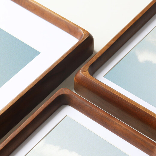 Aijiali solid wood high-end photo frame with mortise and tenon structure, retro style, dual-purpose for table and wall hanging, photo frame can be placed horizontally or vertically, walnut color (photos can be printed for free), 7 inches, inner frame 13*18cm