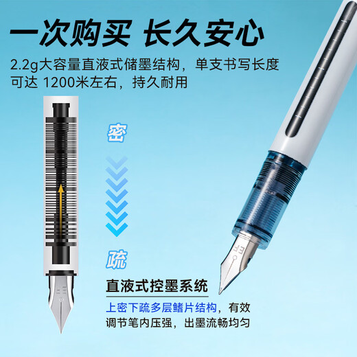 Jing Tokyo hizo Jing Tokyo bolígrafo de cápsula sin reemplazo de tipo líquido recto punta de bolígrafo EF 0,38 mm bolígrafo para niños de escuela primaria de 3 a 6 grados práctica de caligrafía tercer grado azul 6 piezas