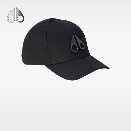 Moose KnucklesICON CAP Metal Logo Adjustable Baseball Cap for Men Black/Black Logo OS