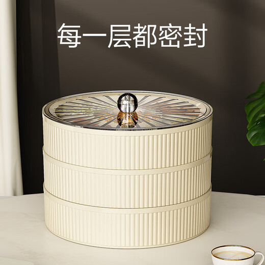 JD Logistics Fruit Plate Home Living Room Coffee Table Candy Box Dried Fruit Plate Fruit Plate Housewarming Snacks Nut Storage White Second Floor Candy Box