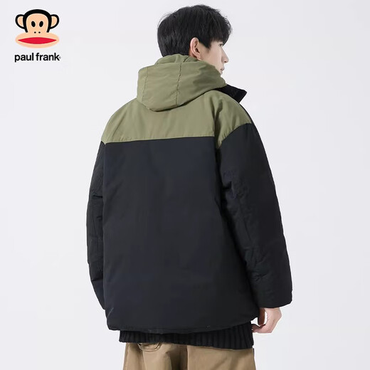 Paul Frank Japanese Retro Casual Down Jacket Men's 2026 Spring New Contrast Color Warm and Coldproof Versatile Fashion Top Khaki 85% White Duck Down M Recommended 100-120Jin Jin equals 0.5 kg