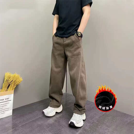 Same style in shopping malls, light luxury European goods, 2025 new scimitar casual pants, fashion week plus velvet sweatpants