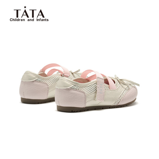 TATA children's shoes, girls' leather shoes, spring new soft-soled shallow shoes, little girls' shoes, TT6139 pink 27
