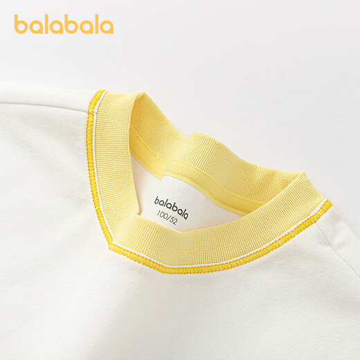BALABALA balaOne BALABALA children's clothing children's long-sleeved T-shirts for boys and girls 2026 new spring and autumn clothing versatile sports white 10302 90