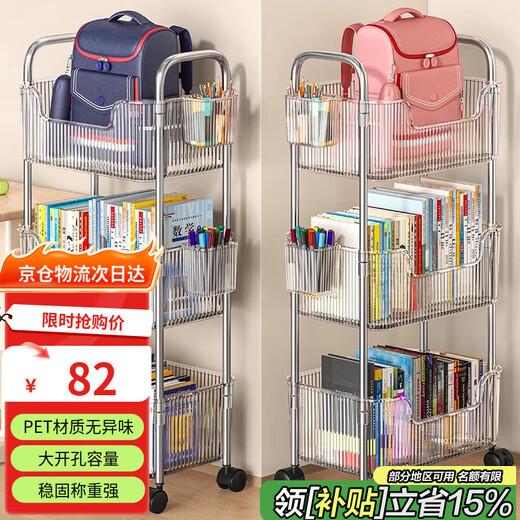 Shunyou schoolbag storage rack floor-standing transparent snack trolley multi-layer removable cosmetics storage rack SY-649