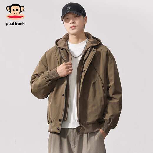 Мужской повседневный пуховик с капюшоном Paul Frank в стиле ретро, ​​зима 2025, новый свободный, теплый и удобный модный топ, черный, 90% утиный пух, M рекомендуется 90-120Jin Jin равен 0,5 кг