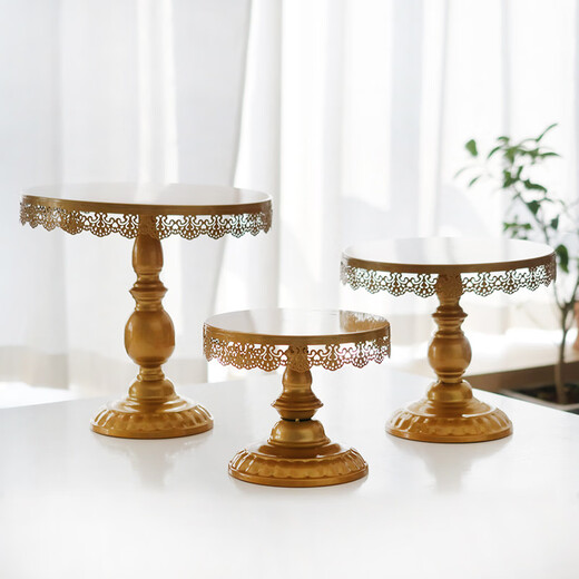 Miaopule ins style tall tray dessert table fruit plate stainless steel cake stand wedding props large gold