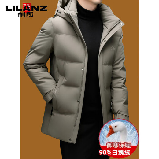 LILANZ пуховик мужской средней длины с капюшоном, зимняя новая утолщенная мужская куртка с защитой от холода цвета хаки M 170/88A