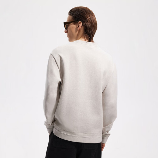 JACK&JONES 26th Men's Spring Sweater Simple Ribbed Round Neck Loose Trendy Long-Sleeved Woven Top 226133093 G01 Lime Gray Regular M (175)